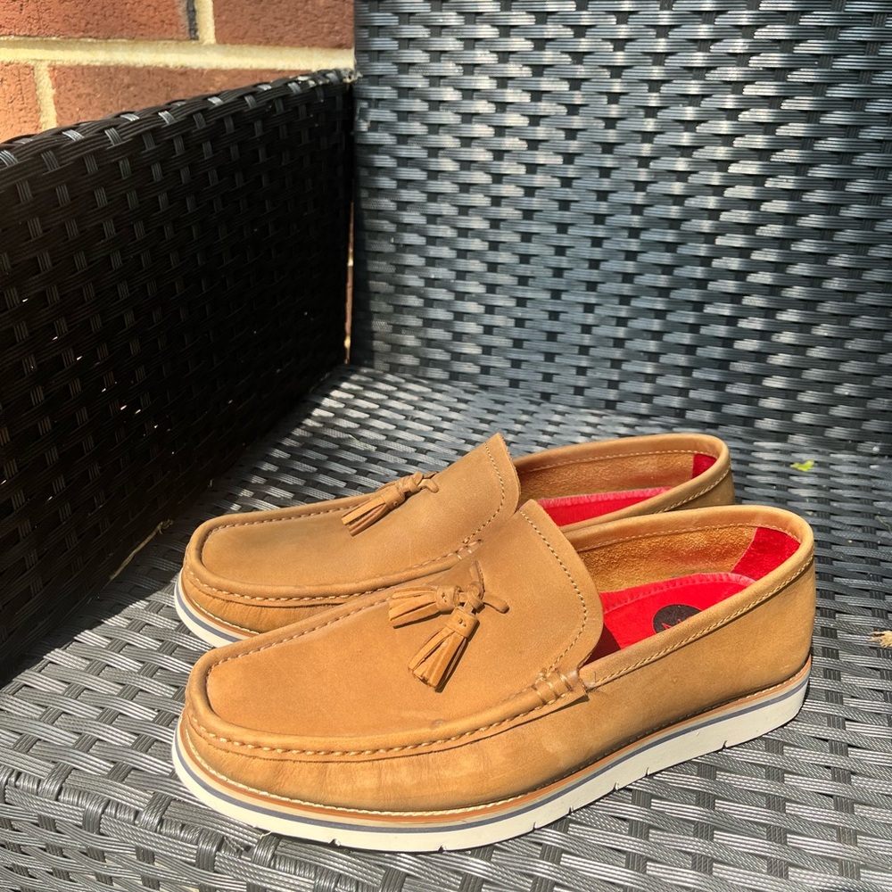 Men's Tan Tassel Loafers - Classic Slip-On Dress Casual